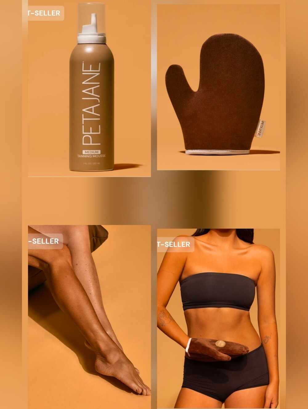 Petajane Medium Tanning Mousse 7 0z. Plus Brown Tanning Mitt NWT